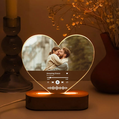 Acrylic Heart Spotify Plaque w/ Night-Light